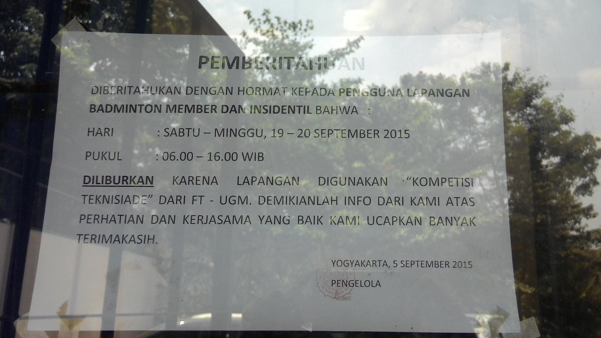 Maaf manteman, utk latihan siang ini diliburkan dlu. Lapangan sdg dipake utk event