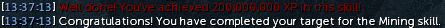 RuneFans's tweet photo. 200m mining complete! http://t.co/d2Z2qNYnUX