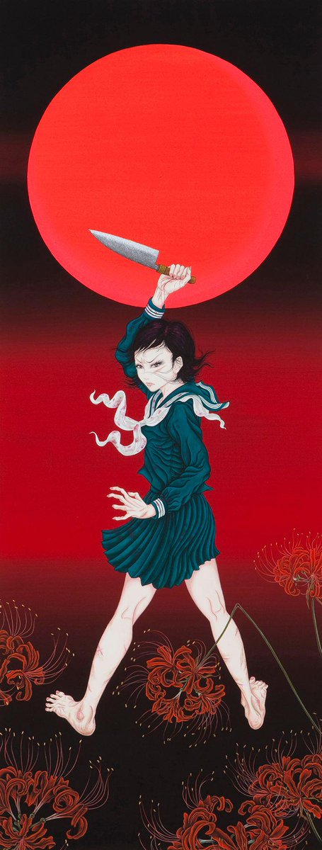 yujimoriguchi's tweet photo. 『赤い月 』
63 cm × 24 cm, アクリルガッシュ, ケント紙, 2009年
 『Red moon 』
630 mm × 240 mm, acrylic, paper , 2009 http://t.co/CluwDL5y7A