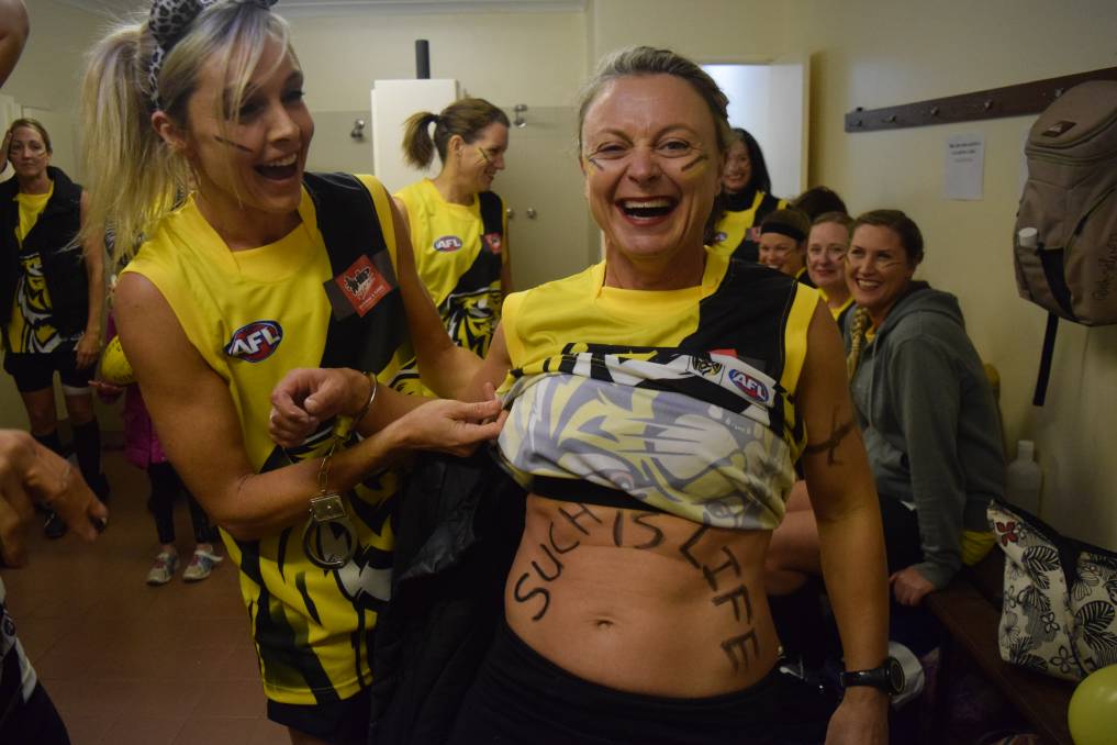 Mum's the word for these Dunsborough footballers who played in fundraising match last night: busseltonmail.com.au/story/3360279/…