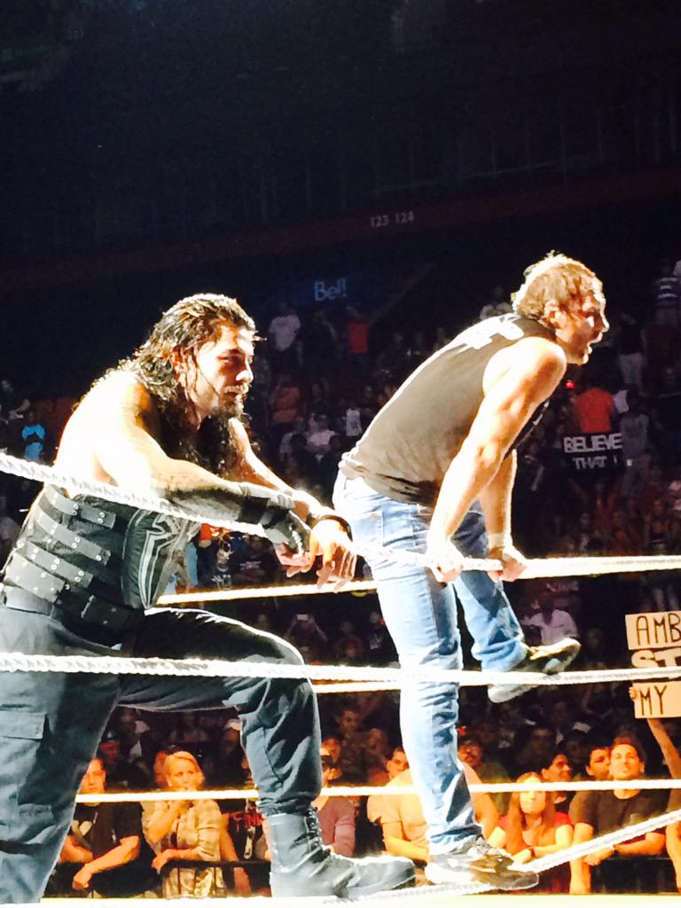 Markywwe's tweet photo. #WWEMontreal @WWERomanReigns @TheDeanAmbrose @RealAati http://t.co/mnQxvhZ3vt