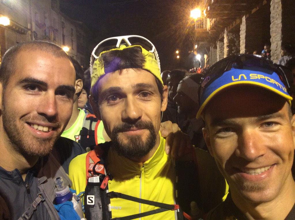 moxigeno's tweet photo. Muy contentos de ver a Cristóbal adell de vuelta. aquí con su compañero @82mico de @LaSportivaSpain y Javi Bodas http://t.co/0w4n7icx8d