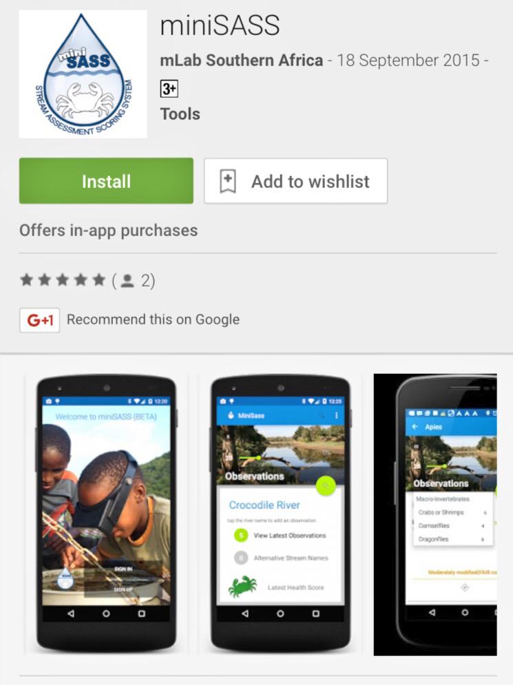 mlabsa's tweet photo. Join the water revolution by helping test the new @mini_SASS app beta &amp; performing an assessment of your local river http://t.co/pBrCT8Ew6b
