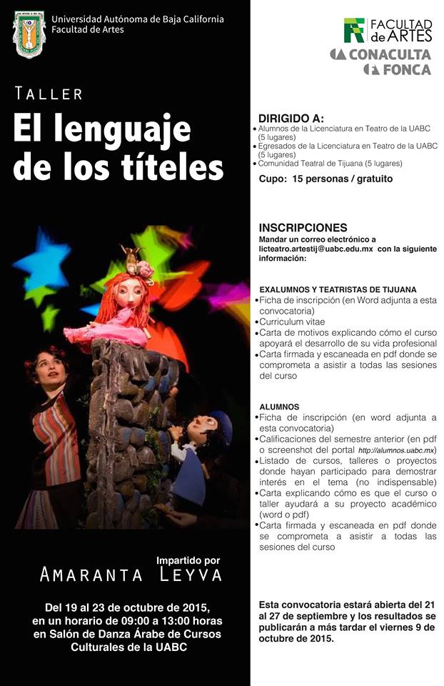 TALLER Universidad Autónoma de Baja California #títeres GRATIS