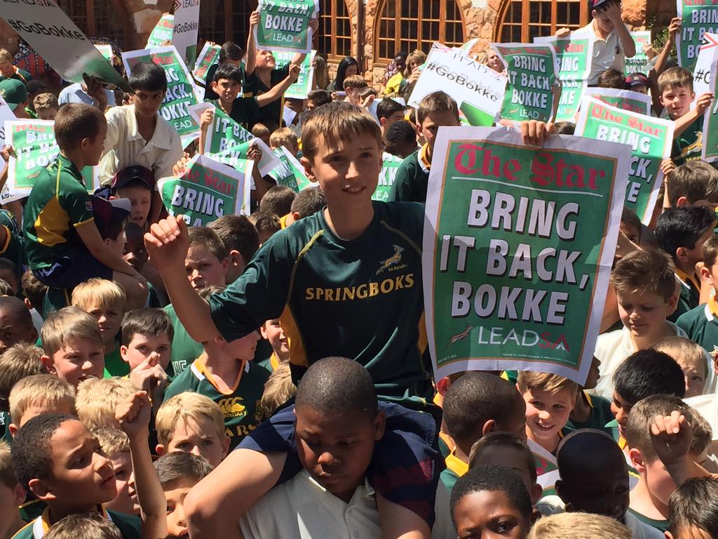 Abramjee's tweet photo. #RWC2015 Good luck @Springboks as you take on Japan. We're all in this together. RT to show your support. http://t.co/saRXOfzpQ9