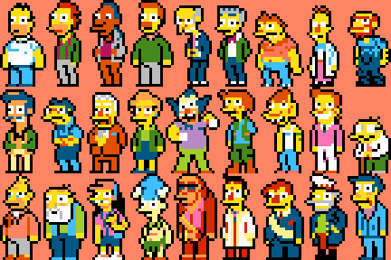 Pixel Dailies Today S Theme Is Thesimpsons Pixel A Character From The Series Restriction 32x32 Px 5 Colours Pixel Dailies