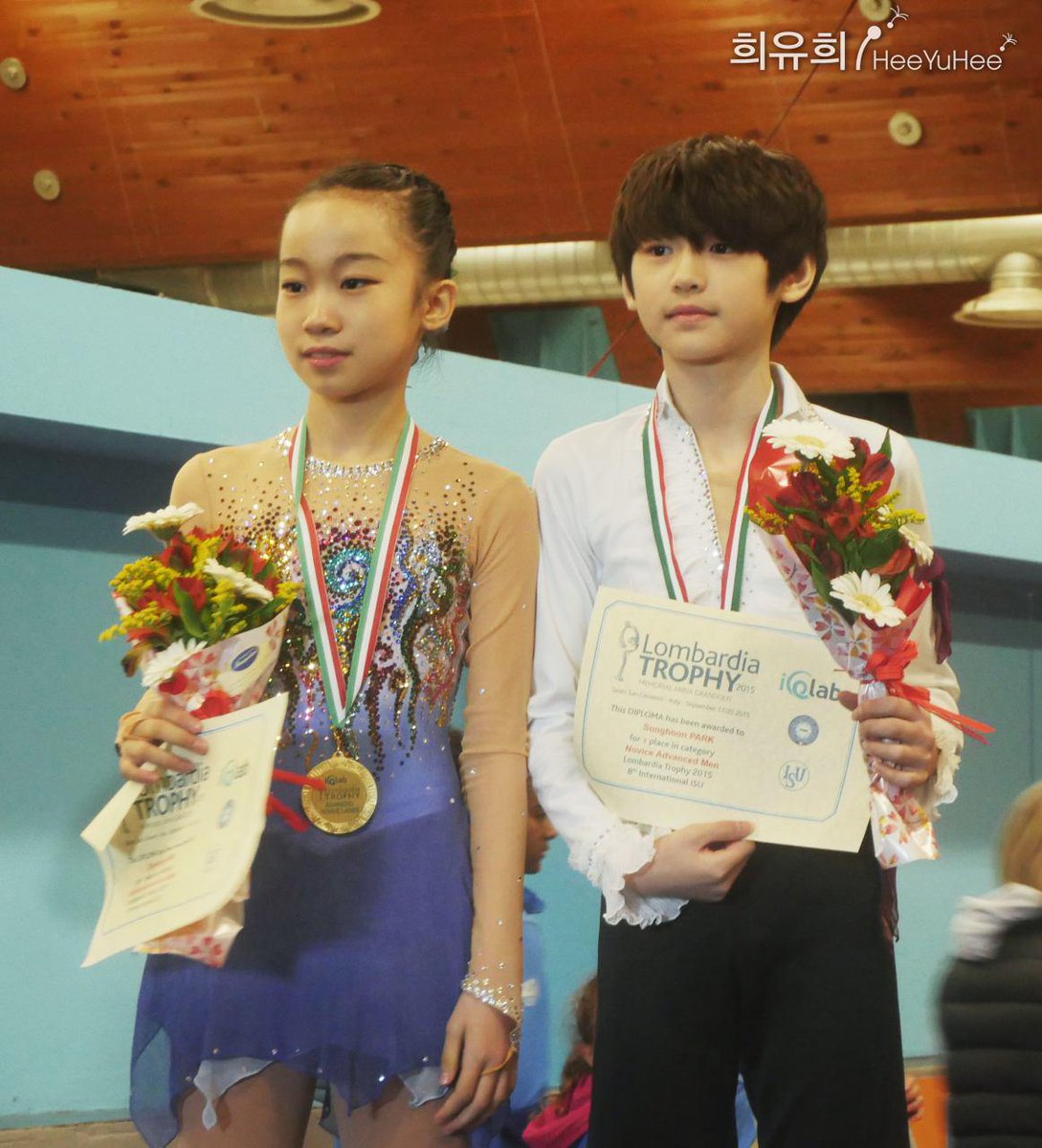 heeyuhee's tweet image. 김보영 &amp;amp; 박성훈 선수 시상식 후 기념사진. 류종현 코치님과도 같이 찰칵  Bo Young KIM &amp;amp; Sung Hoon PARK #LombardiaTrophy #AdvancedNovice #Winners