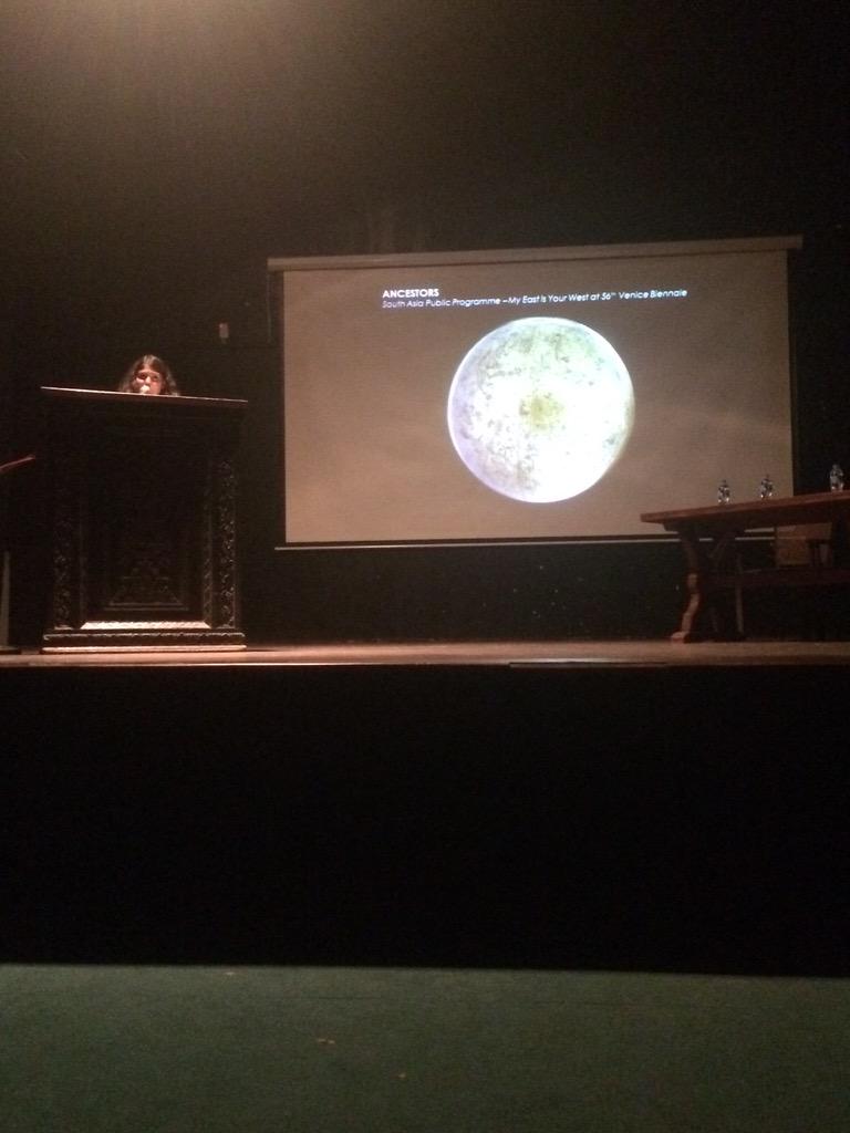LahoreBiennale's tweet photo. Natasha Ginwala curator of #Ancestors introduces the public Programme for #MEIYW at @la_Biennale with @GujralFound http://t.co/NGEjckISRz