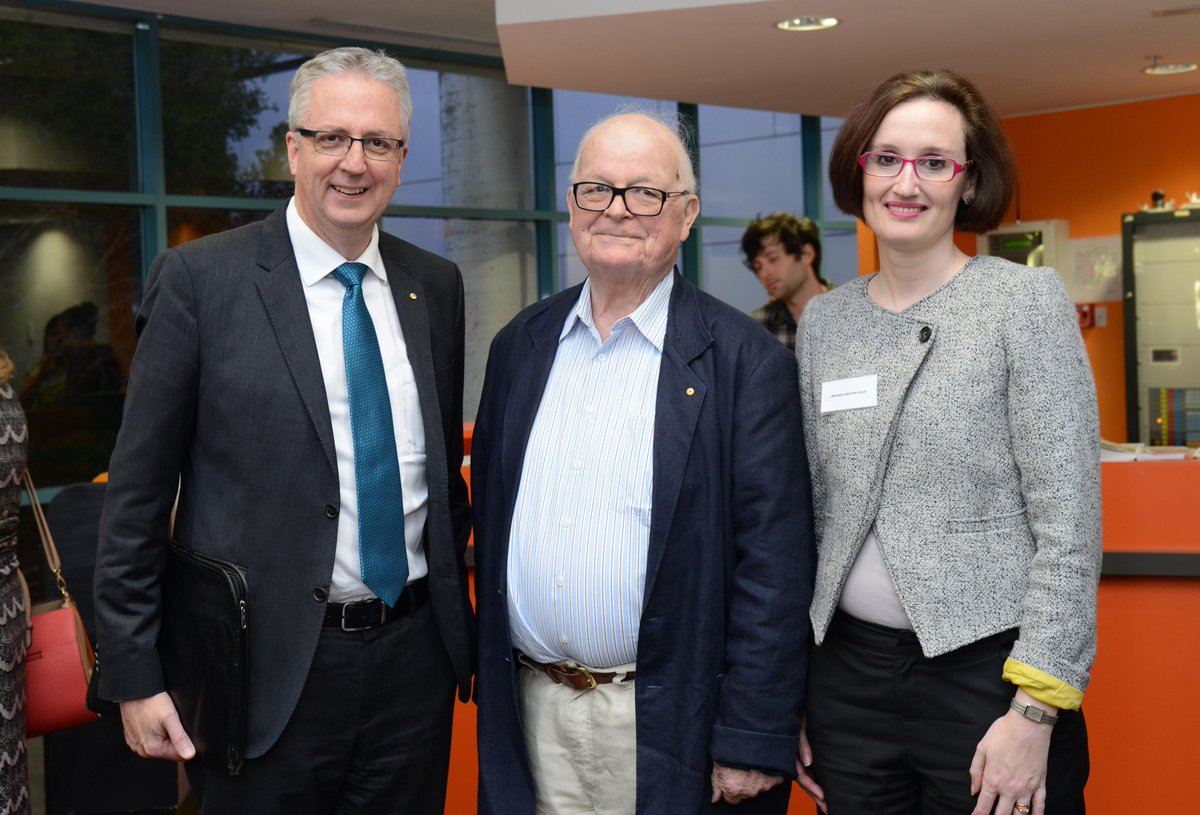 With @mscott & B Johns at inaugural Brian Johns Lecture - Mark on 'Future of the Australian Story' - @CMediaHistory