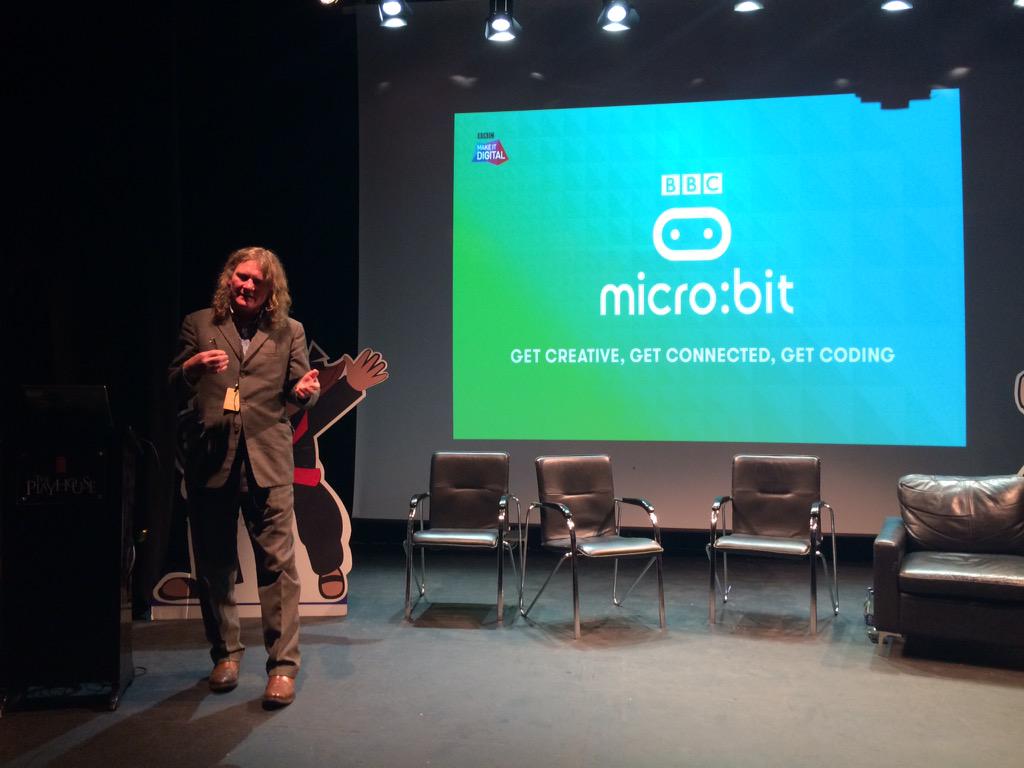 CoderDojo's tweet image. Welcome Howard Baker on stage @DojoCon2015! Talking about the BBC microbit and doing more about #teched #dojocon2015
