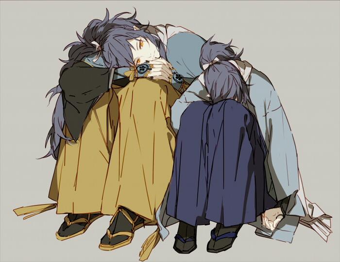 大和守安定 「安定と安定(*捏造) 」|nineeeeeoのイラスト