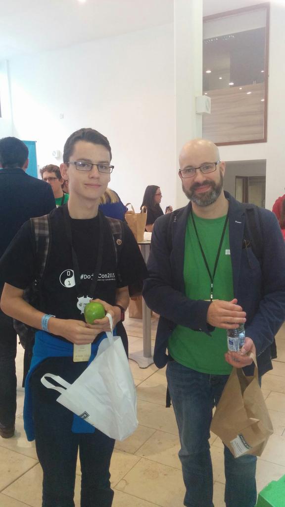 CoderDojoCole's tweet image. With @saorog after a great #scratch2kinect session #dojocon2015