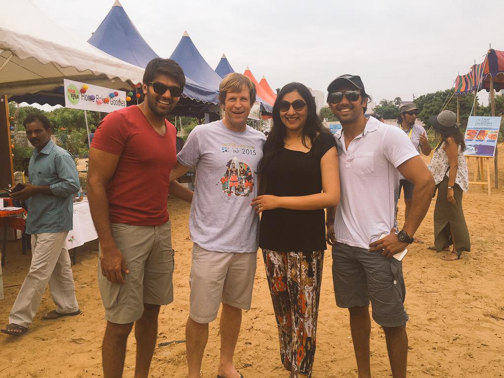 arya_offl's tweet photo. Covering Point Kovalam surfing festival  🏄🏄🏄 with lovely legend Jonty Rhodes👍👍💪💪💪 Fun time 😘😘 don't miss guys 👍👍👍 http://t.co/kfw2S1lPWE
