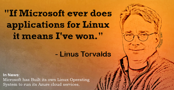 And Finally, He Won! #Microsoft has developed its own #Linux OS to run its Cloud Services. thehackernews.com/2015/09/micros…