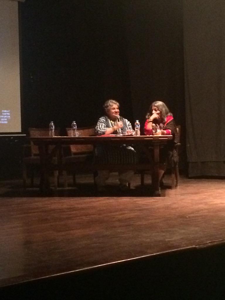 LahoreBiennale's tweet photo. Naazish Ataullah and Urvashi Butalia in conversation during #AncestorsLahore #LBF @GujralFound http://t.co/upYZCn61Yp