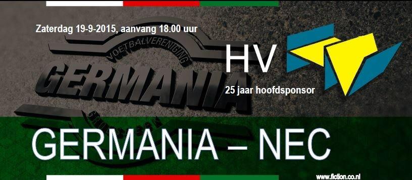 vvGermania's tweet photo. MATCHDAY!!! Regio-Derby op Sportpark Noord. @vvGermania - @Sportclub_NEC , aanvang 18.00uur #gernec http://t.co/kzfIrNkEqd