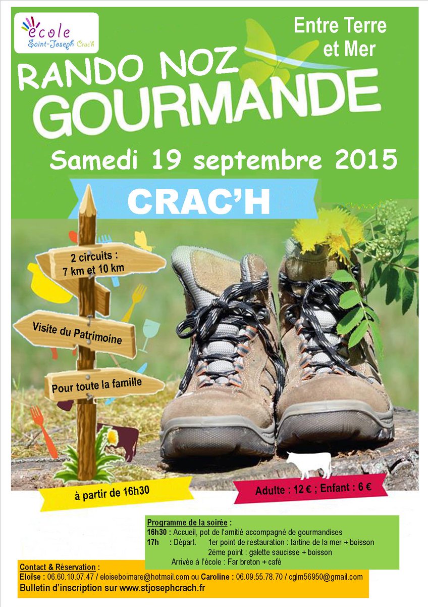 LocmariaquerT's tweet photo. Deux randos ce jour à Crac'h : à 14 h,découverte du patrimoine religieux ; à 17 h, rando gourmande. Faites un choix. http://t.co/OQC91qUicg