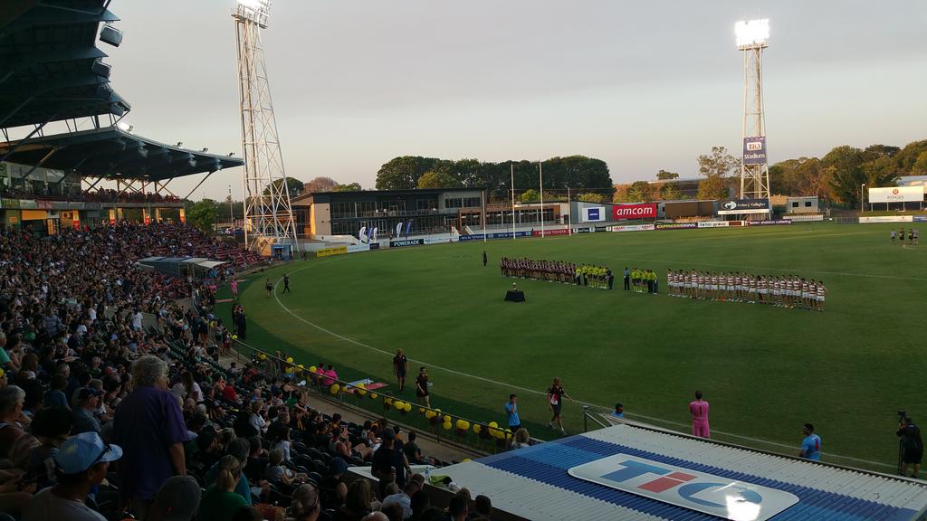 Huge crowd at TIO Stadium for the <a href="/neaflofficial/">NEAFL</a> Grand Final. It should be a beauty!