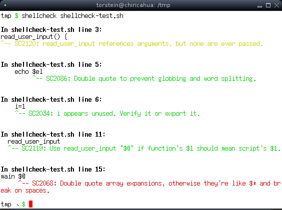 torsteinkrausew's tweet image. Syntax check your #bash code with #shellcheck from the command line or on the fly in #emacs: skybert.net/bash/bash-lint…