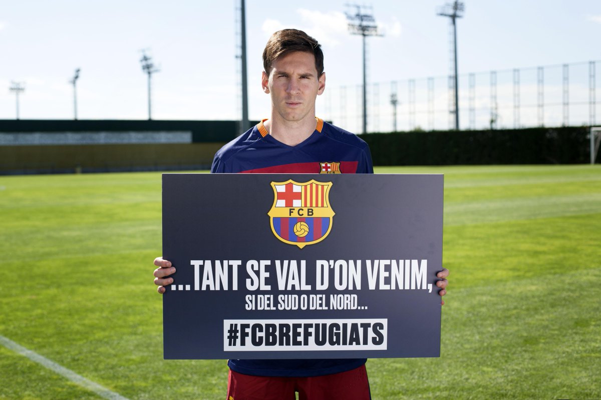 The FC Barcelona first team players get behind the campaign 'Tant se val d'on venim' ow.ly/Sq11m