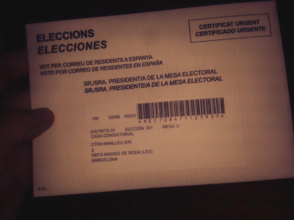 Demanar el vot a Vigo, que l'enviïn a Càdiz en menys de 10 dies per poder votar l'únic dia que estaré a terra! #27S