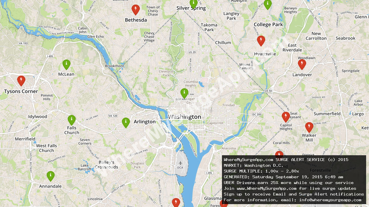 WhereMySurgeApp's tweet image. Nothin but SURGE money is waiting for #UberPartners up in Washington D.C.! #ridesharing #Uber_DC #WashingtonDC