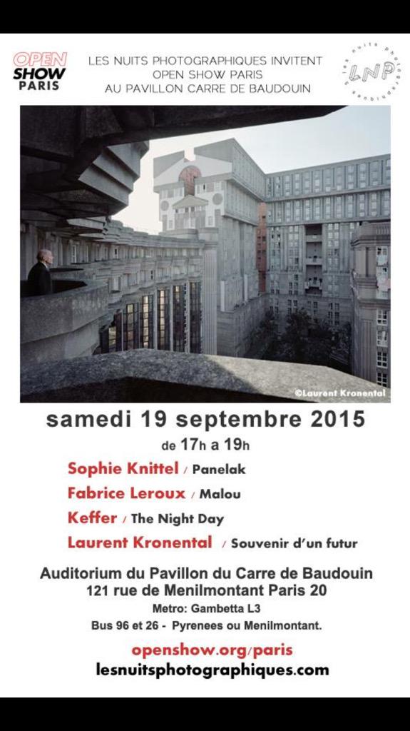 LesNuitsPhotos's tweet photo. Dès 17h projections interactives pour l'@open_show avec @laurentkronental @sophieknittel @fabriceleroux @keffer http://t.co/ZDiCykrWNS