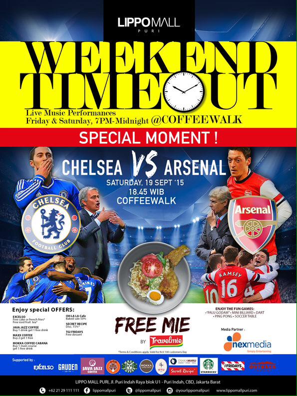 LippoMallPuri's tweet image. ONE HOURS MORE !! #weekendtimeout #LippoMallPuri #chelsea #arsenal @CFCIndo @ID_ARSENAL @thegunnersind