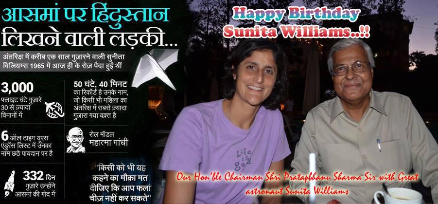 Sunita williams the daughter of Vidisha. Happy birthday. 