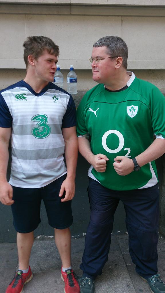 beckyphillips06's tweet photo. #ShoulderToShoulder and head to head with @kieranppp (phillson) at the #IREvCAN game http://t.co/6piXm0tix6
