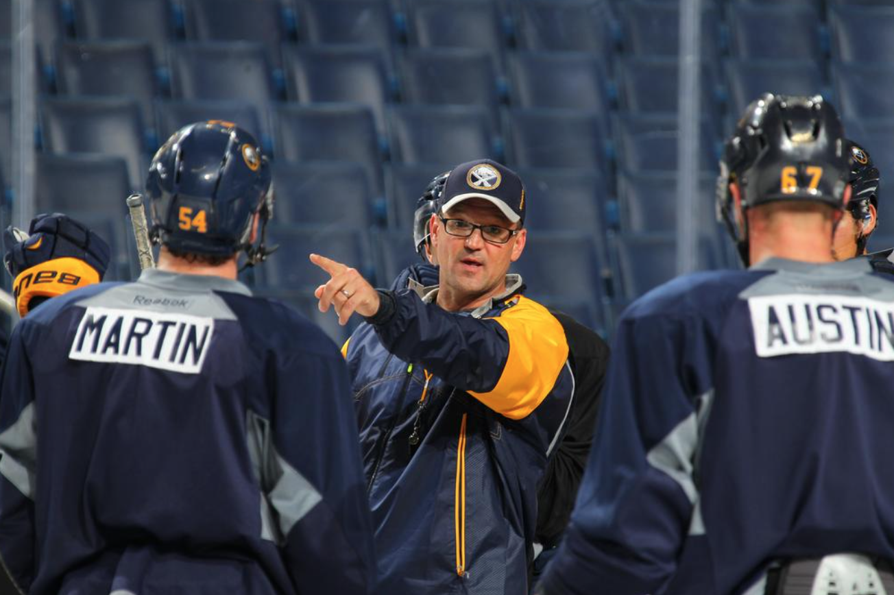 All smiles at the rink today. Happy Birthday to Coach Dan Bylsma! 