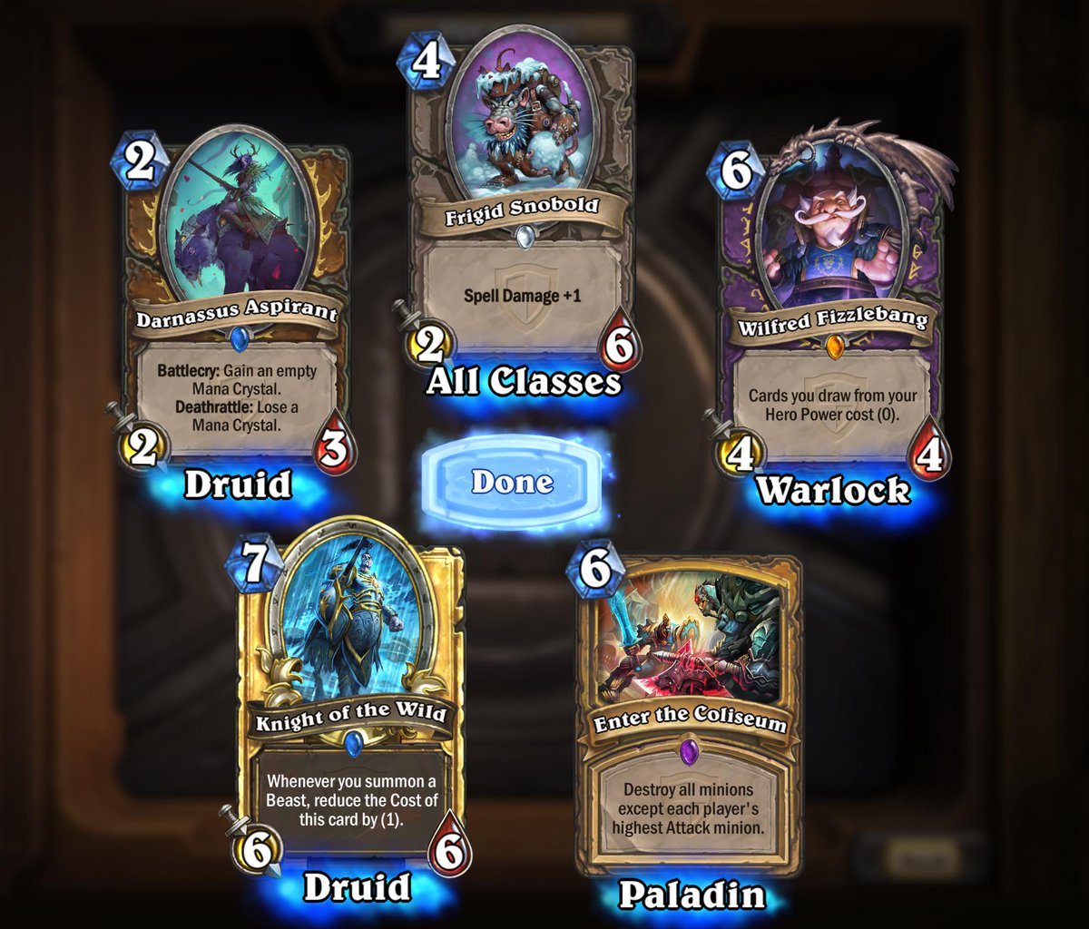Kezhies's tweet photo. I only won one game in the Arena, but I can't complain about my 35g and this cardpack! #Hearthstone http://t.co/dG8HGdPNRt