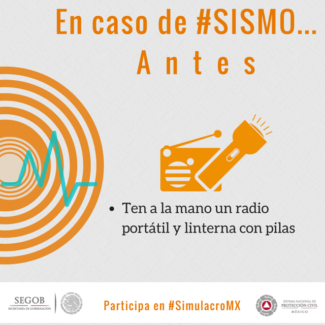 #SimulacroMx En este momento se activa #AlertaSísmica en la zona centro del país #SimulacroMx