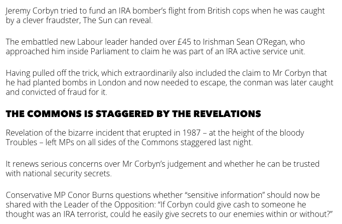 jackseale's tweet photo. Just in case you believed today's pisspoor Corbyn smear in The Sun: The Times ran, then corrected same story in 1987 http://t.co/bOwbRH8fn8