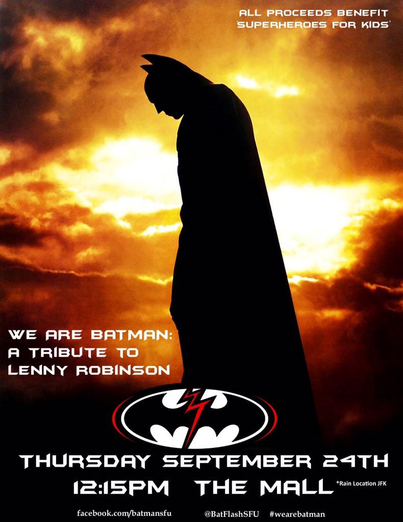 BatFlashSFU's tweet photo. #WeAreBatman 9/24/15 http://t.co/4HlpGe23YM