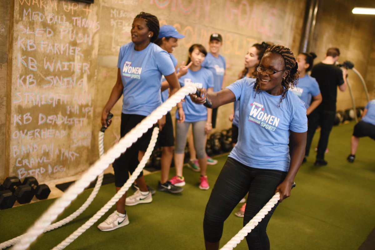 SportsEmpower's tweet photo. Thanks @LoriLindsey6 and @CarmenSturniolo for working the #GSMP2015 HARD at @AmbitiousAthl last night! #empowerwomen http://t.co/lwSnd7eZe3