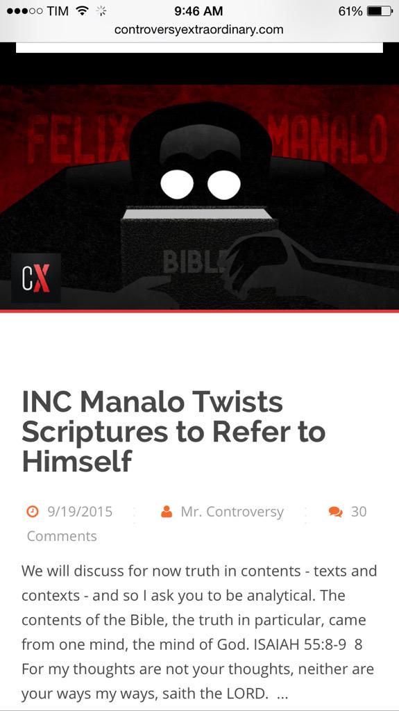 #ManaloMisleadPeople #TheTruthCaster Felix Manalo presentado alsado.