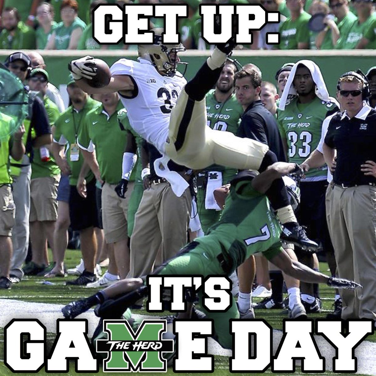 DowntownHWV's tweet photo. Get up: IT'S GAME DAY!!! #HerdNation #MARvsNSU #BeatNSU http://t.co/S4jdJsj5DU