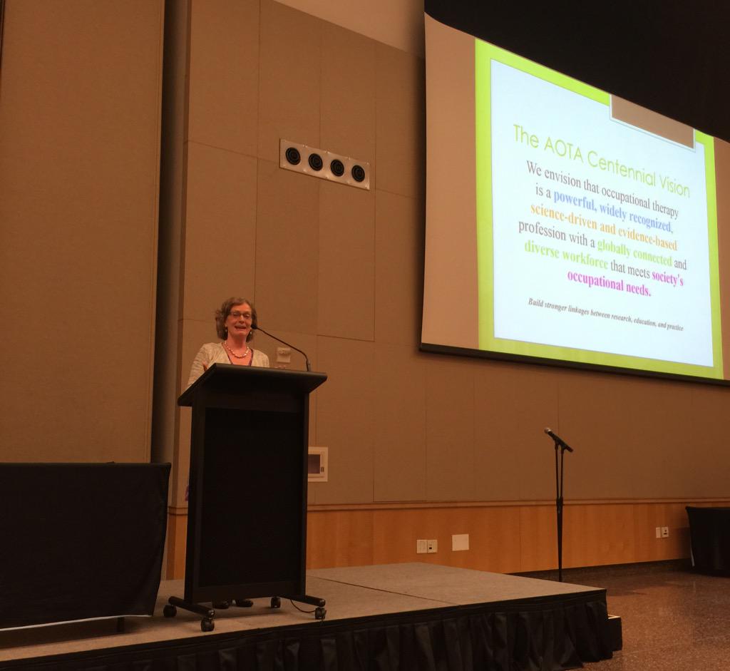 Keynote being delivered by AOTA President Dr. Ginny Stoffel.  #legacyofleadership #IOTA15 #occupationaltherapy