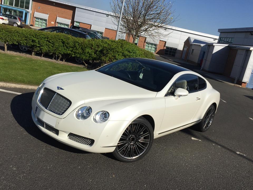 WrapStudios's tweet photo. Full satin pearl white wrap on this Bentley Continental GT #3M #satinpearlwhite #pearl #bentley #gtc #wrap #wrapped http://t.co/GMPBFwEL7W