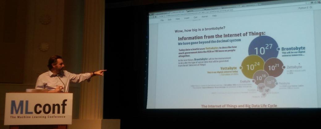 MikeJGalvin's tweet image. @hankroark talks #brontobyte #data  @MLconf #IoT #machinelearning