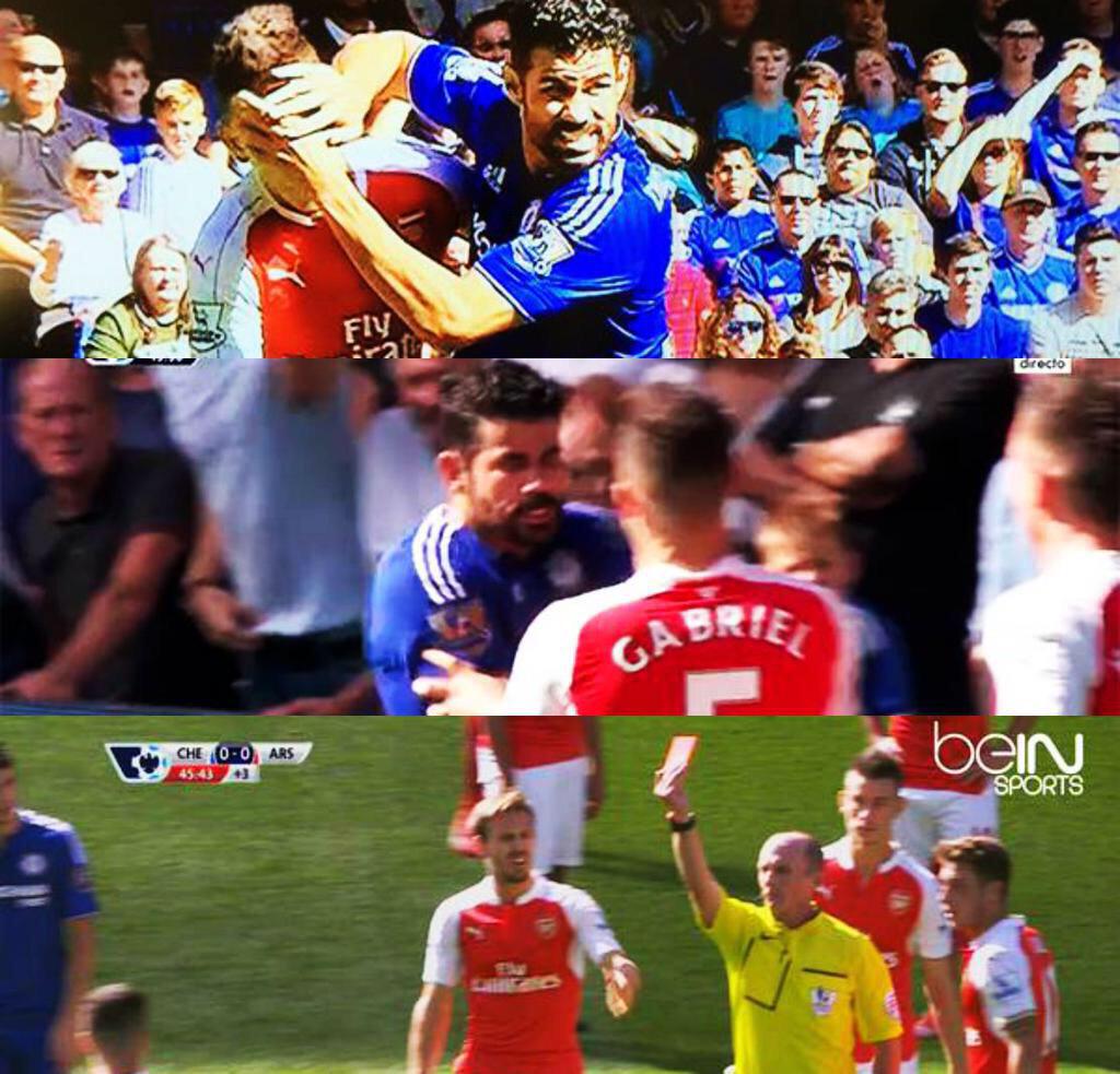 Kike_Marin_'s tweet photo. @Arsenal Diego Costa's show and the Mourinho football... 👏👏👏 Shameful!! http://t.co/lpoVhPPPic