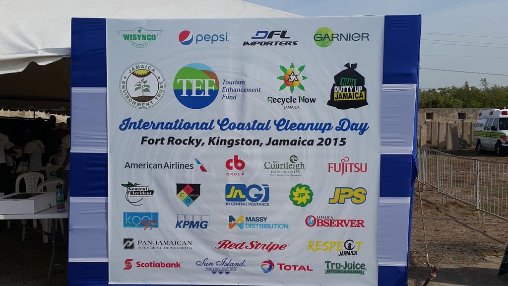 The Sponsors #ICCD2015 #BeachCleanUpJa @FortRocky Palisadoes
Today I'm blogging for 3hrs.
Follow me @gadgeteer007