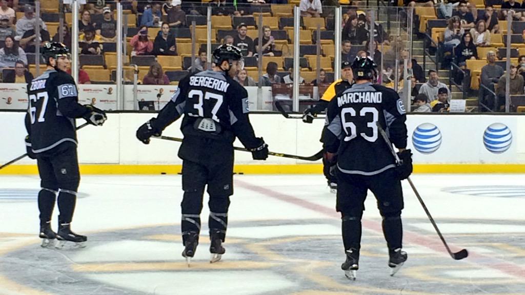 NHLBruins's tweet photo. Zboril with Marchy &amp; Bergy http://t.co/v4x6QY3IaF