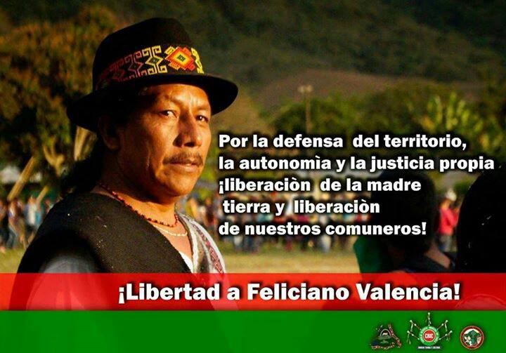 "Popayán se prepara para recibir 30.000 indígenas.
Libertad para Feliciano Valencia."