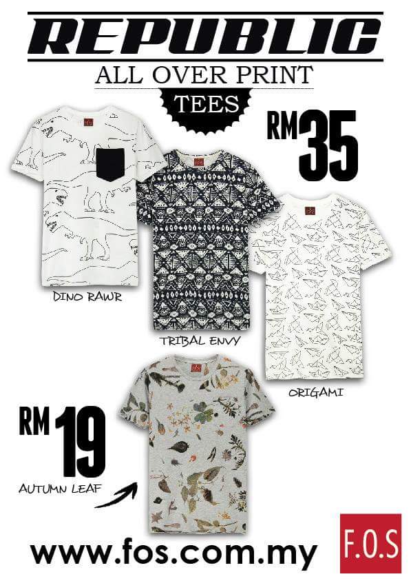 FOSmalaysia's tweet photo. #AllOverPrintTee from RM19. Buy it here http://t.co/HmA6sMb8ef #Trex #origami #dinosaur #leaf #tribal #tee #tshirt http://t.co/G5xlm7zKkh