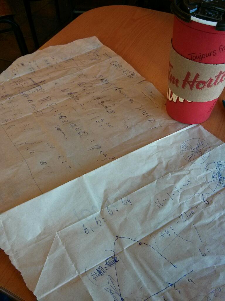 elwms82's tweet photo. Recap basic math over coffee #poormans #numberphile http://t.co/qPZStDje3S