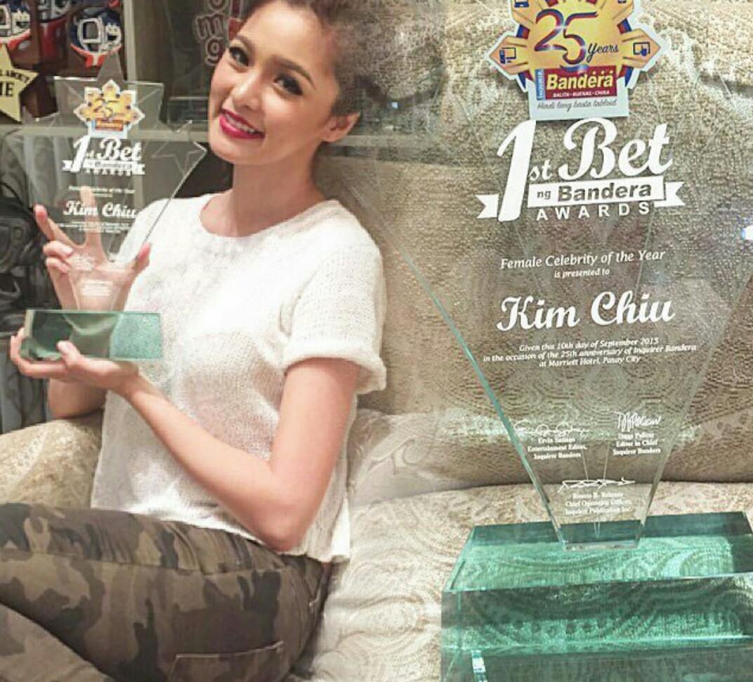 EnchosTweets's tweet photo. Congrats Kim Chiu Female Celebrity of the Year on 1st BET ng Bandera Awards http://t.co/bqvtnXXeFw