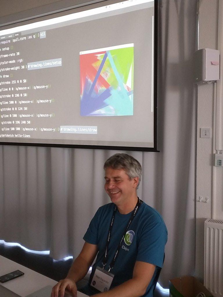 ClojureBridgeOS's tweet image. Our teacher is very happy with the art #clojurebridge #malmö