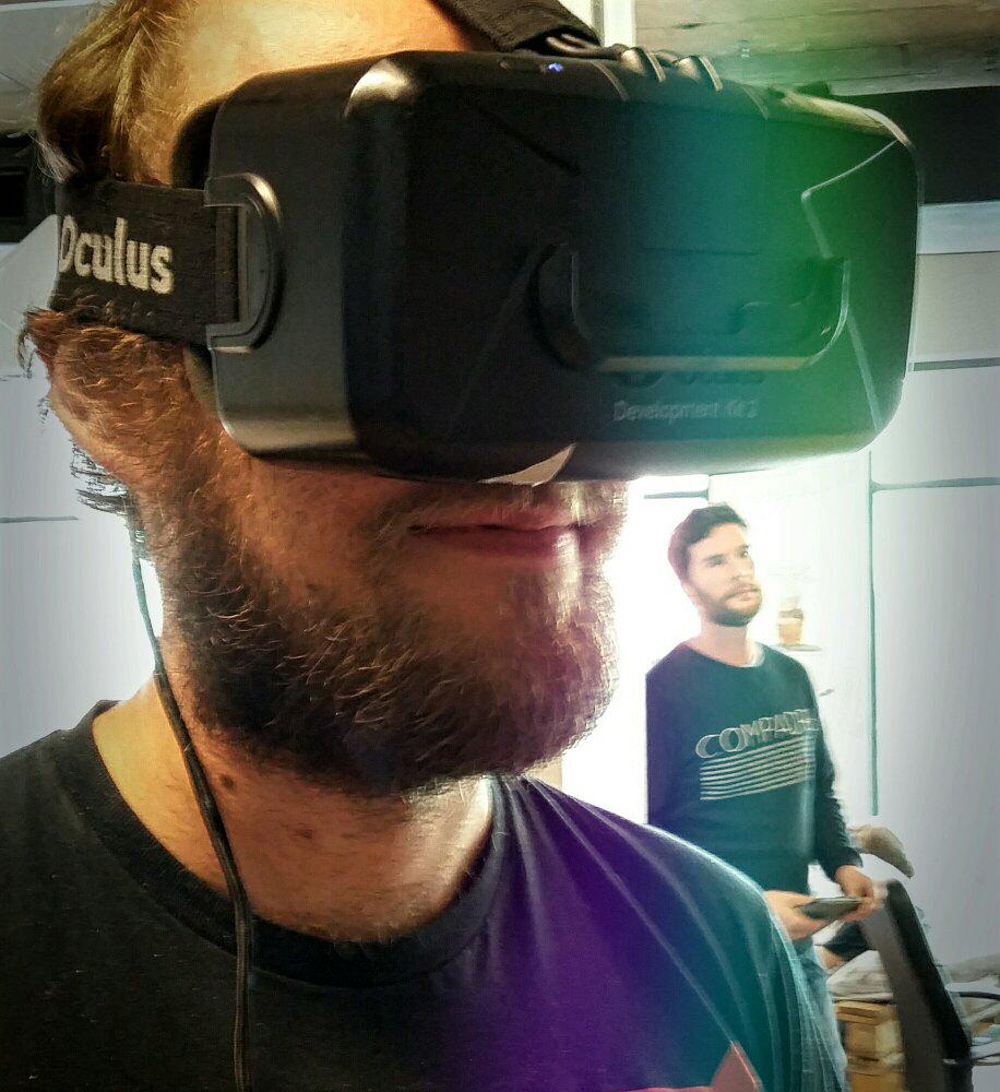 Rumkammerat's tweet photo. @MartinKvale trying our new VR game Pandoras Box at the @NordiskPanorama #VRHackaton http://t.co/4e3TTZ3keY